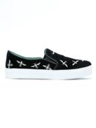 Blue Bird Shoes Velvet Slip On Sneakers - Black