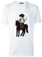 Dolce & Gabbana Cowboy Patch T-shirt, Men's, Size: 44, White, Cotton
