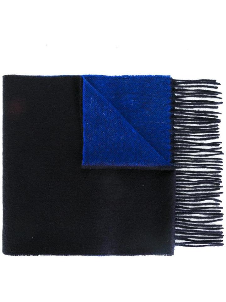 Ps By Paul Smith Bicolour Scarf, Men's, Blue, Lambs Wool