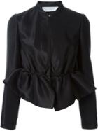 Victoria Victoria Beckham Ruffled Peplum Jacket, Women's, Size: 12, Black, Viscose