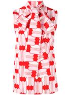 Miu Miu High Tied Neck Tank, Women's, Size: 42, Pink/purple, Cotton