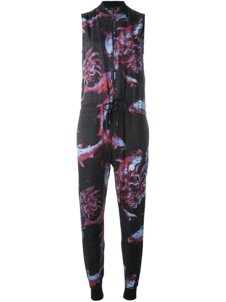 Diesel Koi Print Jumpsuit, Women's, Size: L, Black, Viscose