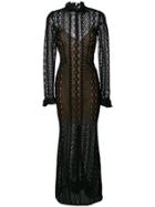 Ermanno Scervino Sheer Fitted Maxi Dress - Black