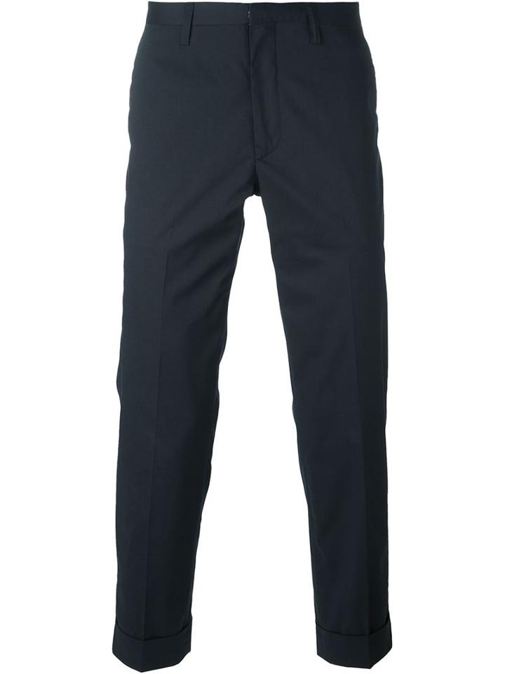 Kolor 'beacon' Cropped Trousers, Men's, Size: 2, Blue, Cupro/polyester/polyurethane/cotton