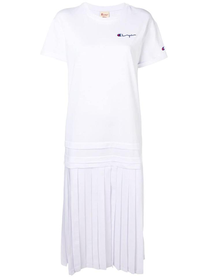 Champion Pleated Midi T-shirt Dress - White