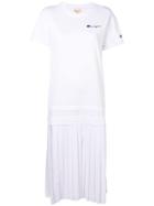 Champion Pleated Midi T-shirt Dress - White