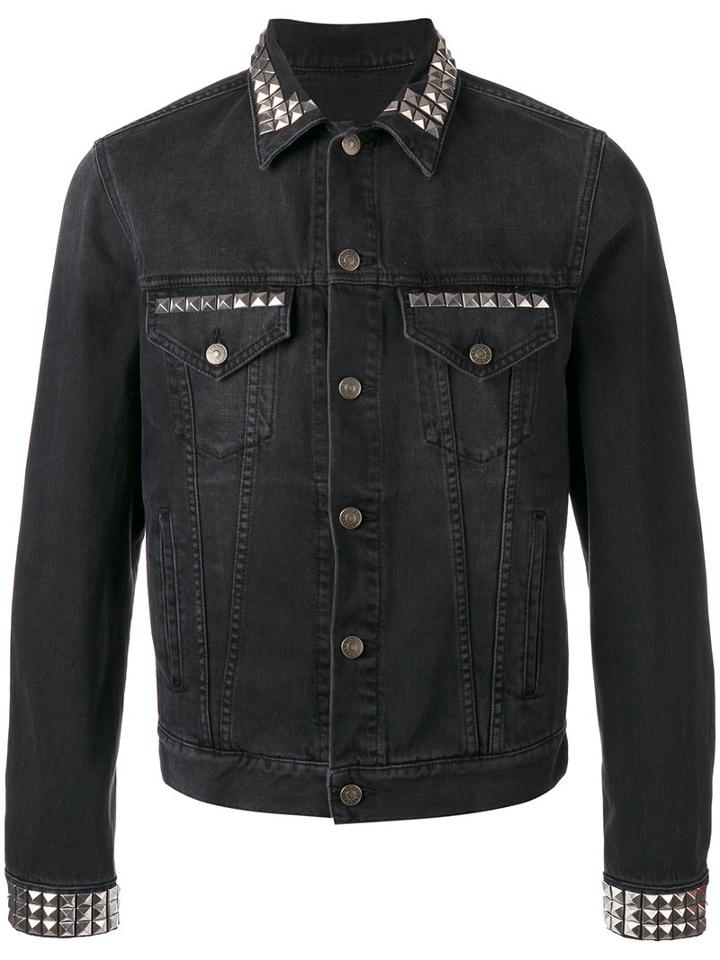 Gucci Studded Denim Jacket, Men's, Size: 50, Black, Cotton/brass