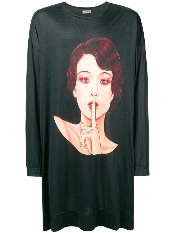 Yohji Yamamoto Face Print Oversized T-shirt - Unavailable