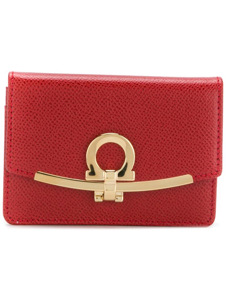 Salvatore Ferragamo Gancio Lock Wallet - Red