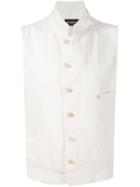 Ann Demeulemeester Sleeveless Jacket, Men's, Size: M, White, Cotton/linen/flax