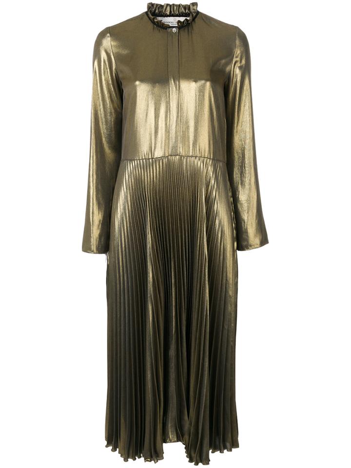 Golden Goose Deluxe Brand Metallic Pleated Dress