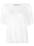 T By Alexander Wang Scoop Neck T-shirt, Women's, Size: Small, White, Viscose/cotton