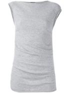 Joseph Cap Sleeve Jumper, Women's, Size: Large, Grey, Wool/nylon/spandex/elastane