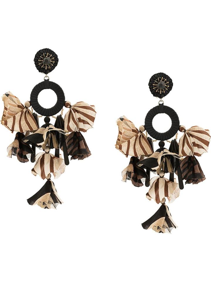 Ranjana Khan Appliquéd Drop Earrings - Purple