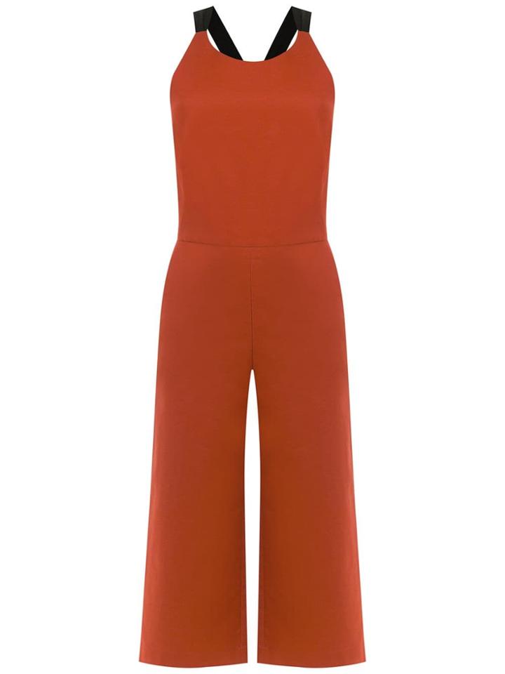 Andrea Marques Cropped Jumpsuit - Brown