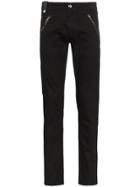 Alexander Mcqueen Biker Leather Pocket Denim Jeans - Black