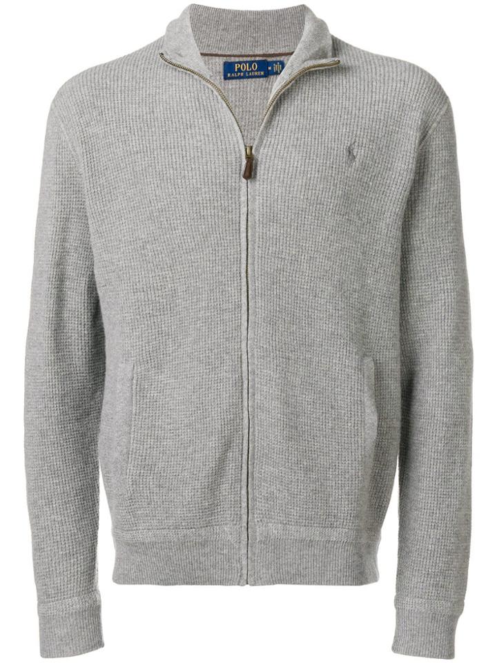 Polo Ralph Lauren Zipped Logo Cardigan - Grey