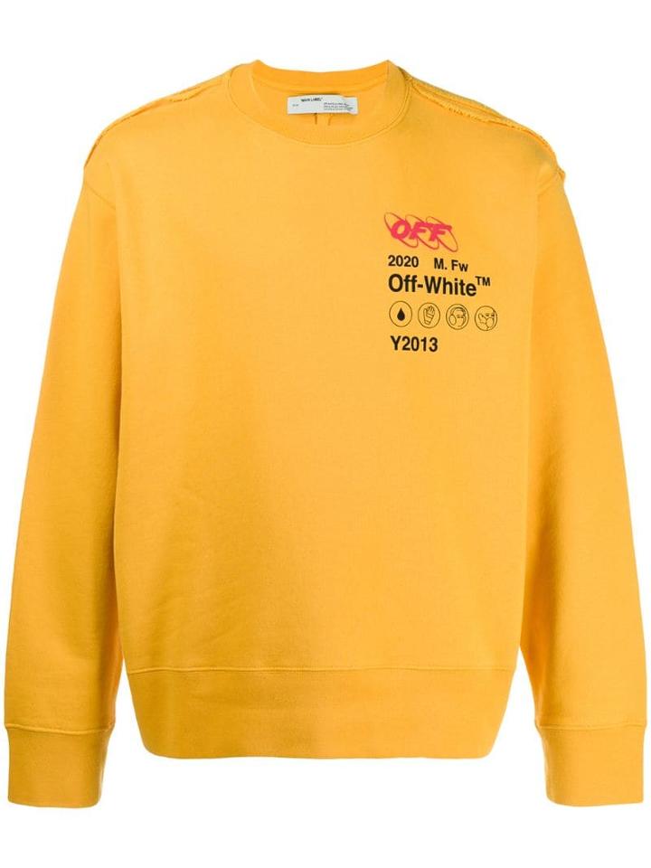 Off-white Embroidered Logo Jumper - Yellow