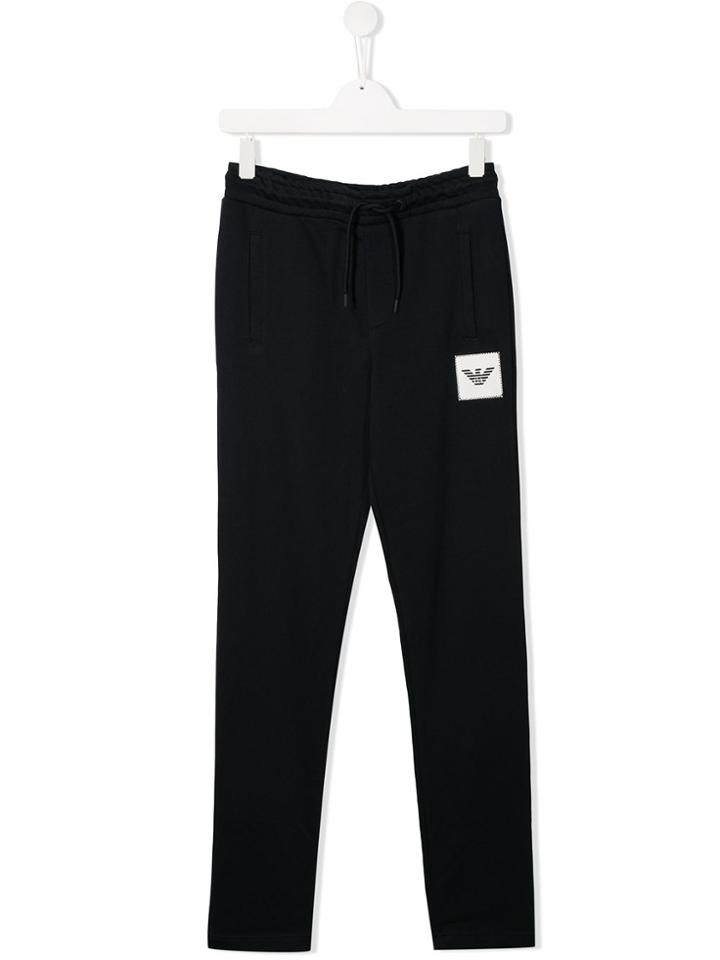 Emporio Armani Kids Logo Badge Track Pants - Blue
