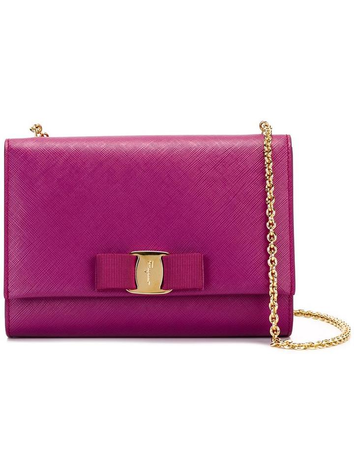 Salvatore Ferragamo Small 'vara' Flap Bag, Women's, Pink/purple