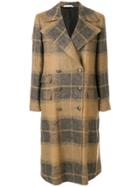 Tonello Checked Double Breasted Coat - Grey