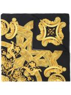 Versace Barocco Print Foulard - Black