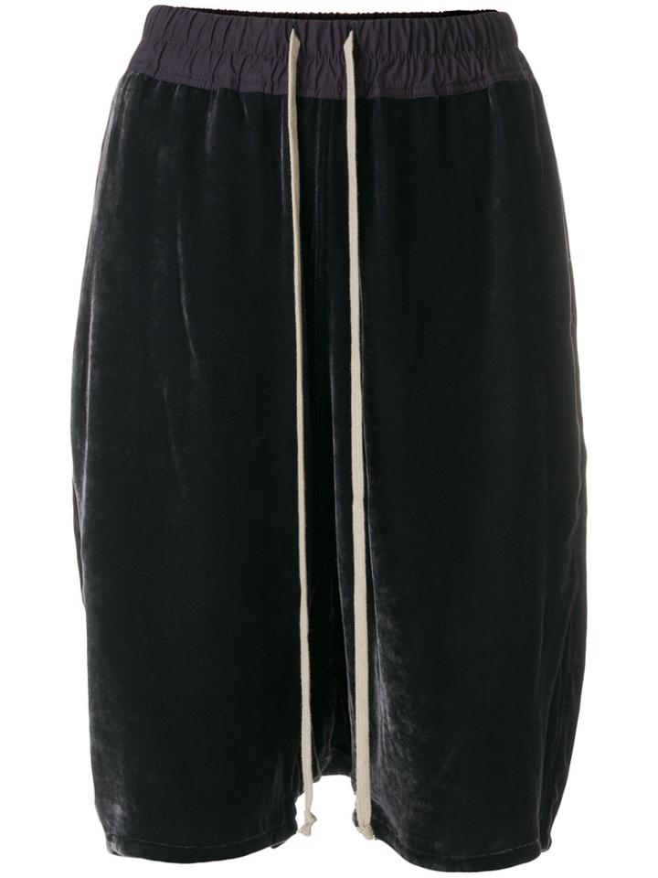 Rick Owens Drawstring Velvet Shorts - Pink & Purple