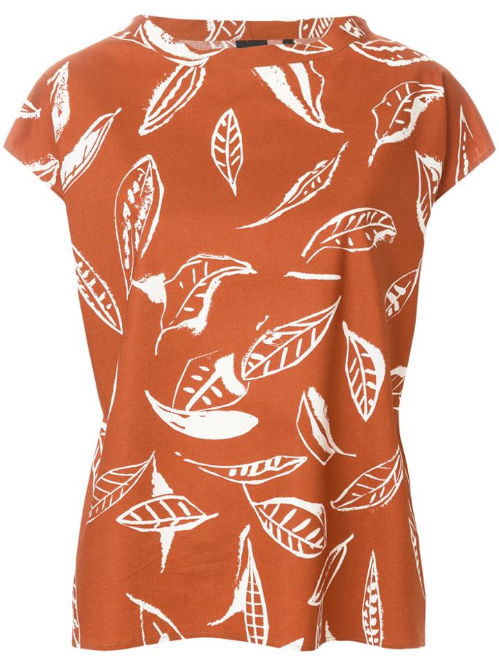 Aspesi Leaf Print T-shirt - Yellow & Orange
