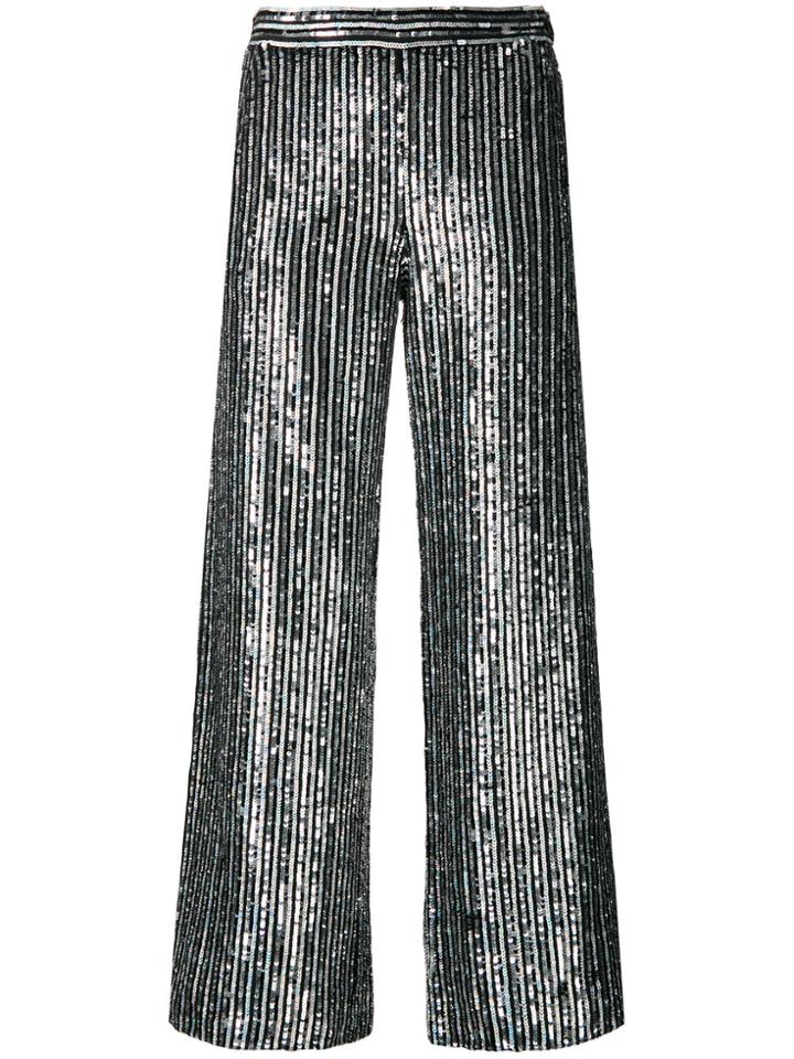 Ashish Sequin Embellished Cropped Trousers - Metallic