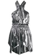 Isabel Marant Sleeveless Metallic Mini Dress - Silver