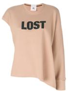 Lost & Found Rooms Asymmetric Graphic Printed Sweatshirt - Nude &