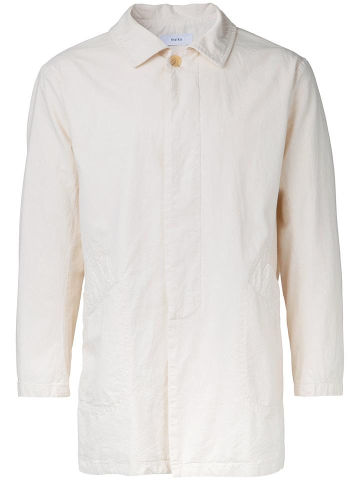 Marka Classic Shirt Jacket, Men's, Size: 2, White, Cotton