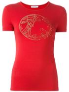 Versace Collection Studded 'medusa' T-shirt, Women's, Size: 46, Red, Viscose/spandex/elastane