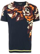 Alexander Mcqueen Graphic Floral Print T-shirt - Blue