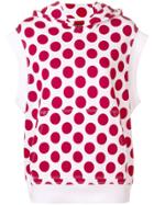 Burberry Spotted Sleeveless Hooded Sweater - White