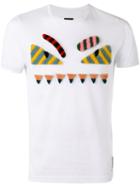 Fendi Embellished Bag Bugs T-shirt, Men's, Size: 52, White, Cotton/lamb Fur