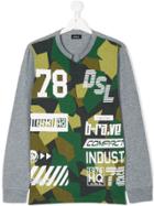 Diesel Kids Camouflage Printed Top - Grey