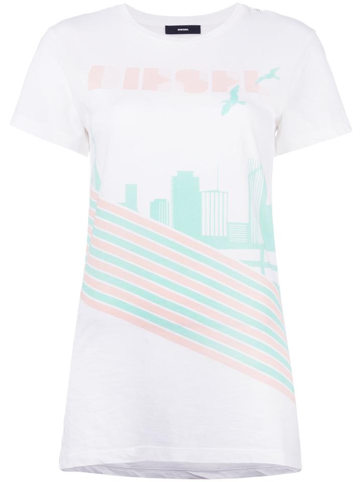 Diesel 't-sully' Long T-shirt, Women's, Size: Medium, White, Cotton
