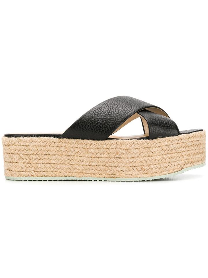 Fabiana Filippi Cross Strap Platform Sandals - Black