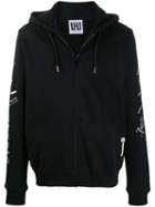 Les Hommes Urban Doodle Sleeve Zip Hoodie - Black