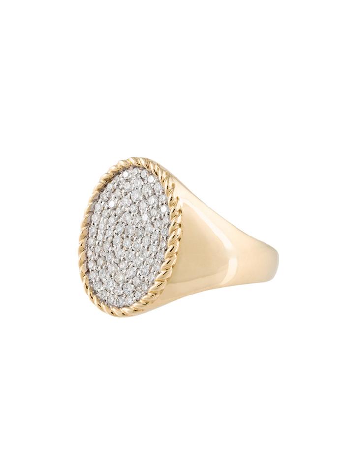 Yvonne Léon Chevaliere Tresse Signet Ring - Metallic