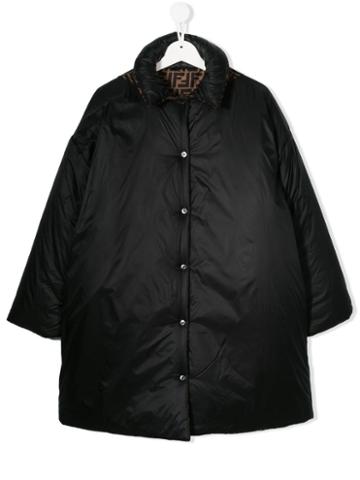 Fendi Kids Snap Button Coat - Black