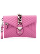 Moschino Pink Envelope Quilted Leather Clutch - Pink & Purple