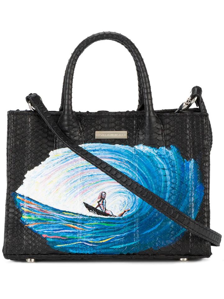Elisabeth Weinstock - Mini Belgravia Surf Tote - Women - Watersnake Skin - One Size, Women's, Black, Watersnake Skin