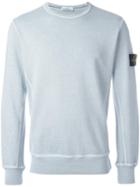Stone Island Logo Patch Sweatshirt, Men's, Size: Xxl, Grey, Cotton