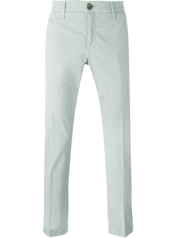 Jacob Cohen Stretch Chino Trousers, Men's, Size: 35, Green, Cotton/spandex/elastane