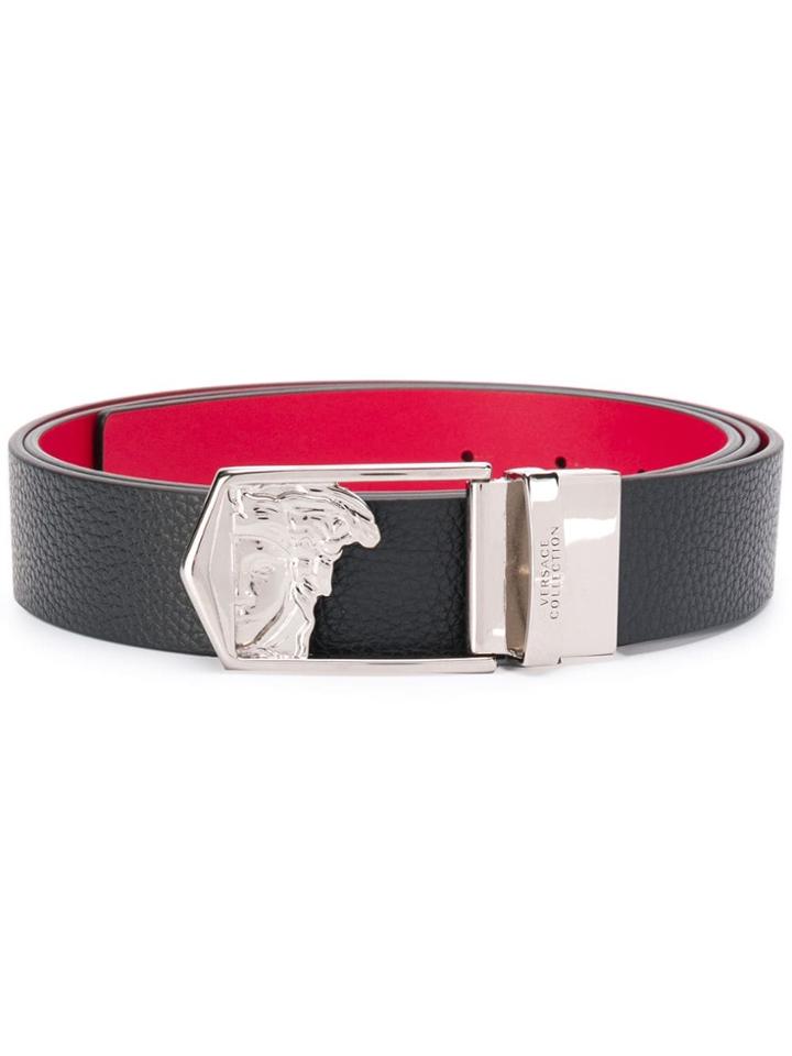 Versace Collection Logo Embellished Belt - Black