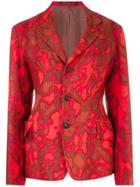 Y's By Yohji Yamamoto Vintage Pixelated Print Blazer - Red