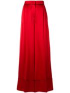 Alexander Mcqueen High Rise Palazzo Trousers - Red