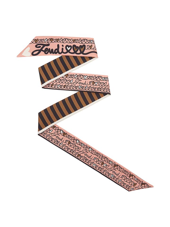 Fendi Wrappy Open Your Heart Scarf - Pink & Purple